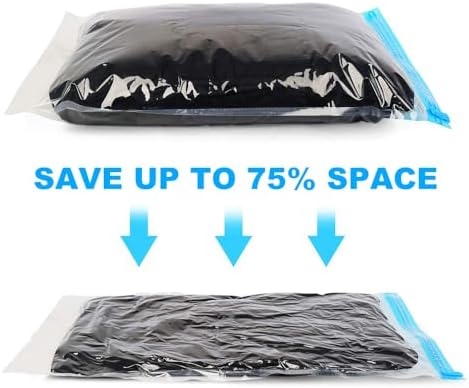 ALMING Compression Bags - Travel Accessories - 10 Pack Space Saver Bags - No Vacuum or Pump Needed - Vacuum Storage Bags for Travel Essentials - Home Packing-Organizers (Blue) - Image 3