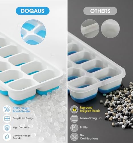 DOQAUS Ice Cube Tray with Lid and Bin,4 Pack Ice Cube Trays for Freezer - Image 2