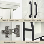 Over The Toilet Storage Cabinet, Over Toilet Bathroom Organizer, Above Toilet Storage Cabinet with Barn Doors Behind Toilet Bathroom Organizer (Cream White) - Image 3