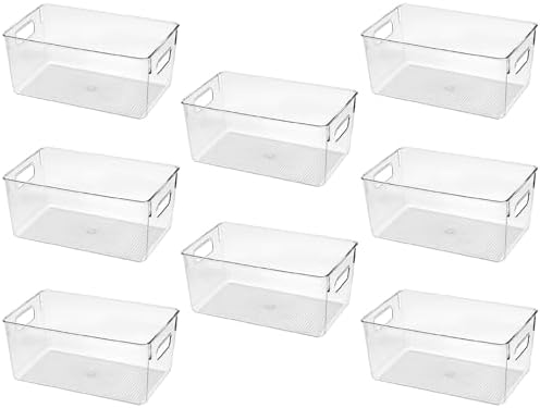 Clear Plastic Storage Bins, Pantry Organizers and Storage Containers Fridge Organizer Bins for Organizing Kitchen Cabinet Organizer Bin Bathroom Freezer Refrigerator Organization by CONTROLKITCHEN