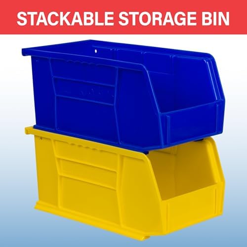 Akro-Mils 30230 AkroBins Plastic Storage Bins, Space-Saving Stackable Bins for Garage, Pantry, Craft Organization, 10.5 "L x 5.5 "W x 5"H, Blue, 12-Pack - Image 4