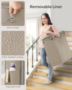 SONGMICS Laundry Basket with Wheels, 2-Section, 37.0 Gallons (140 L) - Image 4