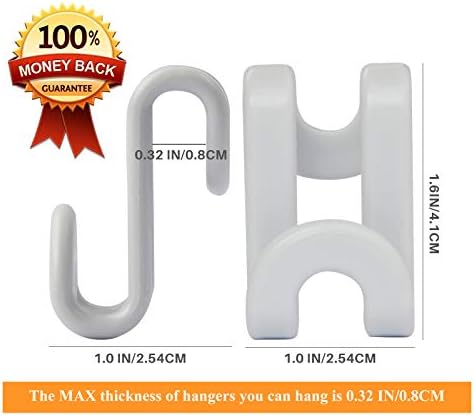 Clothes Hanger Connector Hooks, Outfit Hanger Extender Clips, Hangers Accessory, Not Suitable for Wooden Hangers, Heavy Duty Space Saving for Closet 60 Pcs (Grey) - Image 2