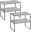 SONGMICS Set of 4 Metal Spice Racks, Stackable Expandable Shelf Risers by Unknown