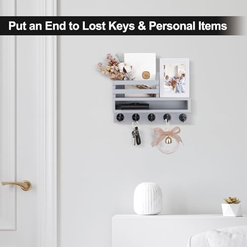 Key and Mail Holder Wall Mount, Key Holder with Long Storage Box - Image 3