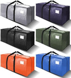 6 Pack Heavy Duty Extra Large Moving Bags W/Backpack Straps - Strong Handles & Zippers, Storage Totes For Space Saving, Fold Flat, Alternative to Box and Bin (40 gal, Multicolor) by VELVETSURE
