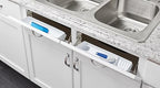 Rev-A-Shelf 14" Tip-Out Plastic Sink Trays for Kitchen and Bathroom Base Cabinet, Pull Out Vanity Shelf Home Organizer, White, 6572-14-11-52 - Image 2