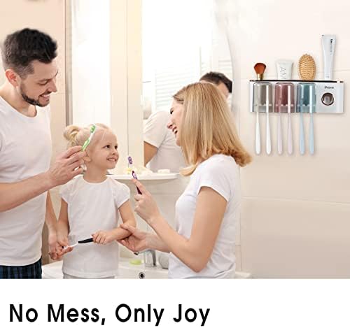iHave Toothbrush Holders for Bathrooms Wall Mounted with Dispenser & 3 Cups - Image 6