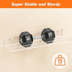 Dooiclear 2 Pack Floating Shelves for Wall, 15" Clear Floating Wall Shelf - Image 4