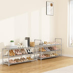 LANTEFUL 6 Tier Shoe Rack Storage for 24-30 Pairs Shoe and Boot, Shoe Organizer with Hook and Side Pocket Free Standing Long Shoe Shelf Tall Shoe Rack Organizer for Closet, Entryway, Dorm, Grey - Image 7
