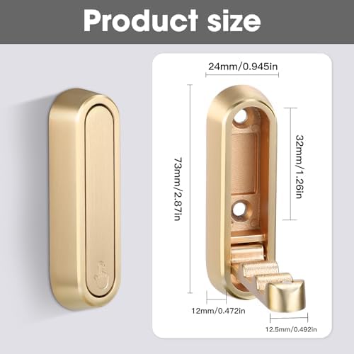 Folding Coat Hooks, Gold, 6 Pack, Wall Hook, Hanging Towels Clothes Bag - Image 4