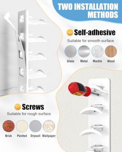 Hat Organizer for Baseball Caps, 2 Pack Strong Adhesive Hat Rack for Wall, Multilayer Wall Mount Hat Storage Holder for Closet Door - Hat Hanger Hold Up to 18 Hats (White) - Image 4