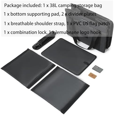 Tactical Camping Storage Bag - 38L Utility Tote Bag Organizer with Combination Lock and Shoulder Strap - Image 3