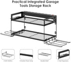 CCCEI Garage Tools Storage with Charging Station. Power Tool Battery Organizer Utility Shelf with Power Strip. 4 Drills Holder Wall Mount Rack, Black. - Image 4