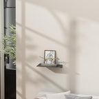 Danpoo 8 inch Gray Small Floating Shelf for Wall Organizer & Storage, Mini Display Shelf, Metal Wall Shelf for Bathroom, Living Room, Kitchen, Bedroom - Image 2