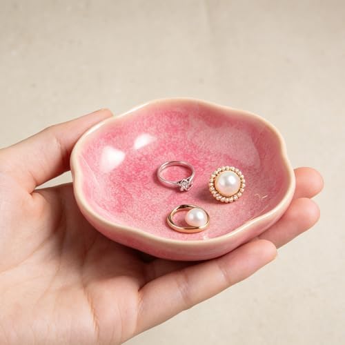 Ceramic Jewelry Tray, Ring Holder Floral Trinket Bowl for Women - Image 6