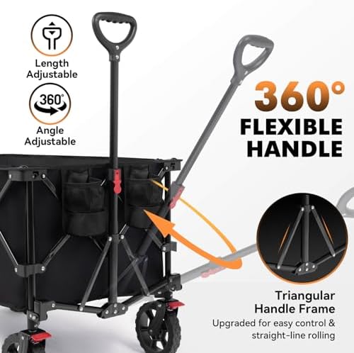 Hikenture Wagons Carts Foldable 330LBS, Heavy Duty Collapsible Wagon - Image 6
