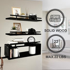 Wooden Floating Shelves with Paper Towel Holder for Bathroom Wall Storage - Image 5