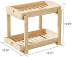 2 Pack Bamboo Under Sink Organizer, 2-Tier Pull-Out Drawers, Kitchen & Bath - Image 2