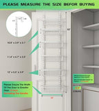Mefirt 12 Inch Wide Narrow Over The Door Pantry Organizer 6-Tier White - Image 2