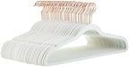 Amazon Basics Slim Velvet Non-Slip Space Saving Suit Clothes Hangers, Closet Organizer, Sturdy Construction, Ivory/Rose Gold, 50-Pack by AmazonBasics