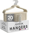 Utopia Home Velvet Hangers, 20 Pack, Ivory | Luxury Non-Slip Slim Pant & Coat Hangers | Strong Space-Saving Clothes Hangers | 360° Swivel Hook by UTOPIAHOME