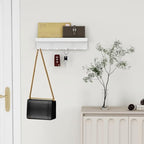 2 Pcs Wall Key Holder Rustic Key & Mail Organizer Adhesive Key Hook, White - Image 2