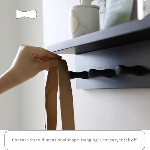 Entrance Coat Rack ，Coat Hooks, Wall-Mounted Wooden Hook Rack, Wall-Mounted Shelves are Very Suitable (Black Color Finish—A-2) - Image 7