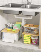 iCASA 3 in 1 Trash Bag Holder Garbage Bags Dispenser Under Sink Organizer - Image 5