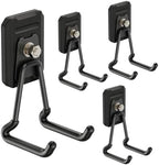Heavy Duty Magnetic Garage Hooks,4 Pack Strong Large Magnet Hook for Power Drill,Garden Tools,Hose,Pegboard,Garage, Workshop,Magnetic Storage Hooks for Indoor Outdoor Hanging(Black) by SKNOOYLIGHT