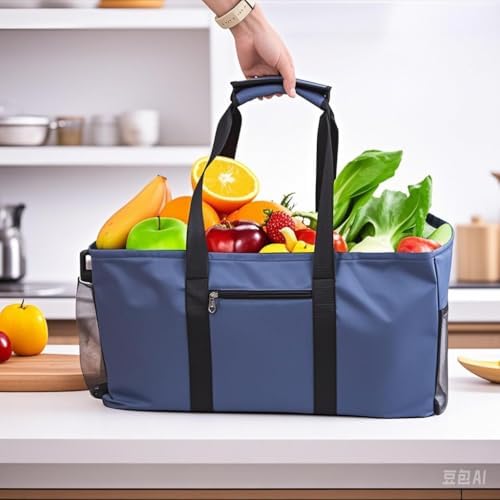 Extra Large Utility Tote Bag - Reusable Grocery Bags Foldable Heavy Duty - Image 2