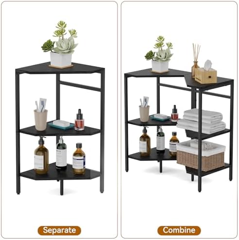 CADUKE Pedestal Sink Shelf, 2 Pack Under Sink Organizers and Storage, Black - Image 4