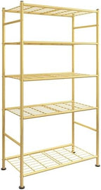 Sakugi Storage Shelves - 5 Tier Shelf Organizer, Heavy Duty Garage Shelving Unit with Leveling Feet, Stable Metal Shelves Organizer for Pantry, Kitchen and Closet, 33.0" W x 12.6" D x 72.0" H, Gold by Sakugi