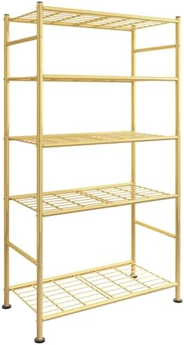 Sakugi Storage Shelves - 5 Tier Shelf Organizer, Heavy Duty Garage Shelving Unit with Leveling Feet, Stable Metal Shelves Organizer for Pantry, Kitchen and Closet, 33.0" W x 12.6" D x 72.0" H, Gold by Sakugi
