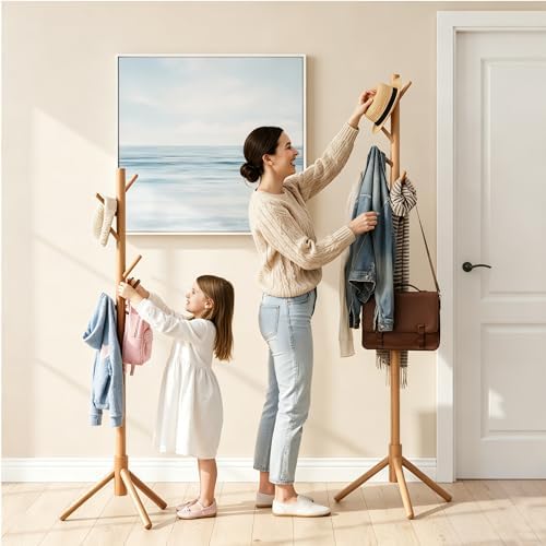 Wooden Coat Rack Freestanding - Image 6