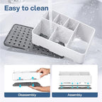 TQRR Bathroom Countertop Organizer -6 Slots Drain Tray Toothbrush Holders - Image 6