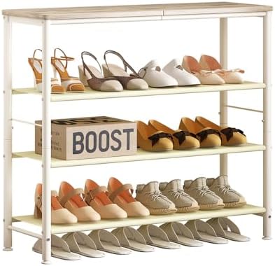INGIORDAR 4 Tier Shoe Rack Storage Organizer Shelf Top with MDF Board by INGIORDAR