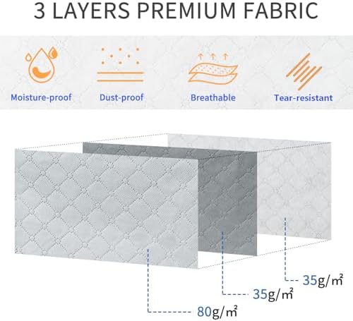 combocube 3 Pack Closet Organizers and Storage Containers, Clothes Storage Bins, Storage Bags with Large Clear Window & Handles for King Comforter, Pillow, Quilt, Bedding, Clothes - Image 5