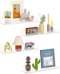 Dooiclear 4 Pack Floating Shelves for Wall, 15" Clear Floating Wall Shelf by Dooiclear