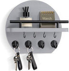Nekon Key Holder for Wall, 9.8 Inch Round Wall Decor, Gray by NekonDesign