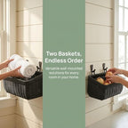 Wicker-Style Hanging Baskets, Plastic Basket for Kitchen Fruit Vegetable Organizing - Image 3