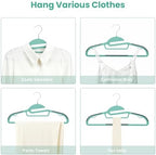 Heavy Duty Plastic Hangers 50 Pack with Non-Slip Design,0.2 Inches Thick,360°Swivel Hook Space Saving Organizer for Bedroom Closet,Shirts,Pants,Strong Enough for Coat(Dusty Blue- S Shaped) - Image 5