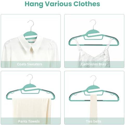 Heavy Duty Plastic Hangers 50 Pack with Non-Slip Design,0.2 Inches Thick,360°Swivel Hook Space Saving Organizer for Bedroom Closet,Shirts,Pants,Strong Enough for Coat(Dusty Blue- S Shaped) - Image 5