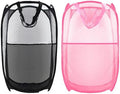 Collapsible Pop Up Laundry Hamper, Extra Large Mesh Foldable Laundry Basket Bag, 28" x 16" x 16", 2 Pack (Black + Pink) by BuyongwantJewelry