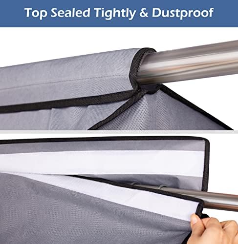 SLEEPING LAMB 43'' Garment Bags for Closet Storage with Zippers Completely Closed Wardrobe for Hanging Clothes Suits Coats Cover, 2 Packs, Grey(Hanging Rod Not Included) - Image 3