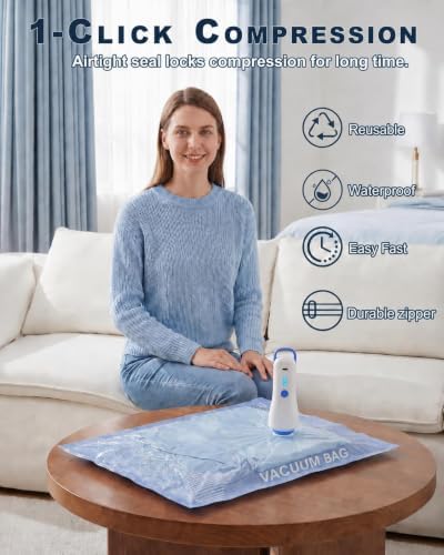 Vacuum Bags for Travel with Cordless Pump,16 Pack Space Saver Clothes - Image 5
