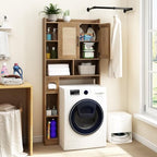 RUSTOWN Rattan Over The Toilet Storage Cabinet, Bathroom Storage Cabinet - Image 4