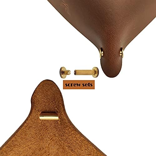 Leather Valet Tray Entryway Catchcall Tray Nightstand Organizer Storage for Wallets Watches Keys Holder Dish Bowl Coins Office Desk Accessory (Cinnamon-Crazy Horse Leather). - Image 5