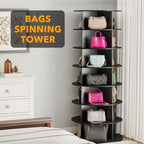 SpaceAid 7 Tier Rotating Shoe Rack Tower, Spinning Shoe Display Lazy Susan, Revolving 360 Shoe Rack Storage Round Carousel, Vertical Handbag Rotate Shoes Closet Organization (7-Tier Black) - Image 5