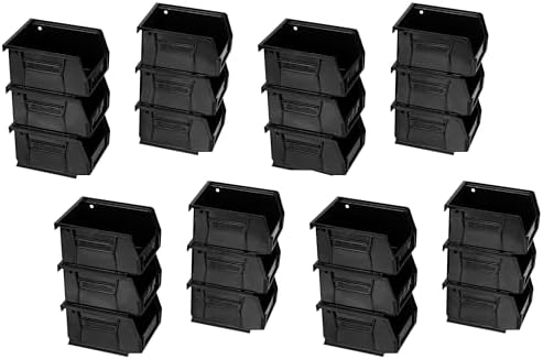 Akro-Mils 30210 AkroBins Plastic Storage Bins, Space-Saving Stackable Bins for Garage, Pantry, Craft Organization, 5" x 4" x 3", Black, (Pack of 24) by Akro-Mils